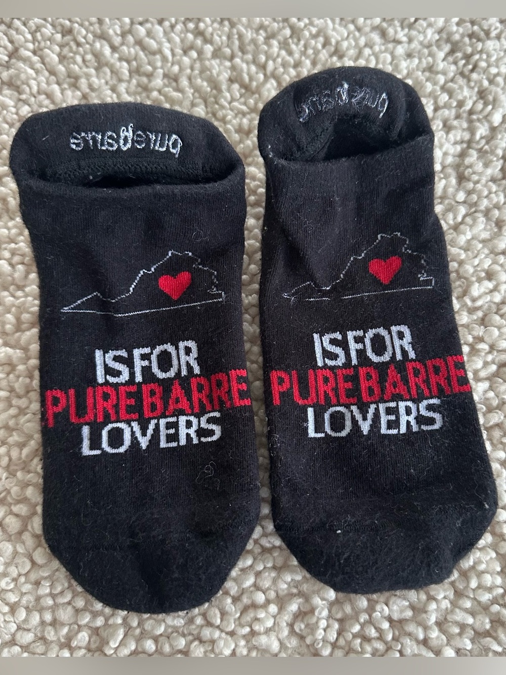 Pure Barre by tavi sticky grip low rise socks black SM VA Virginia